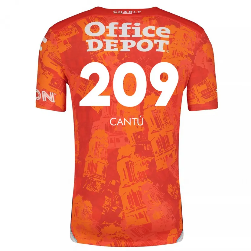 Danxen Criança Camisola Juan Cantú #209 Laranja Branco Alternativa 2024/25 Camisa Brasil