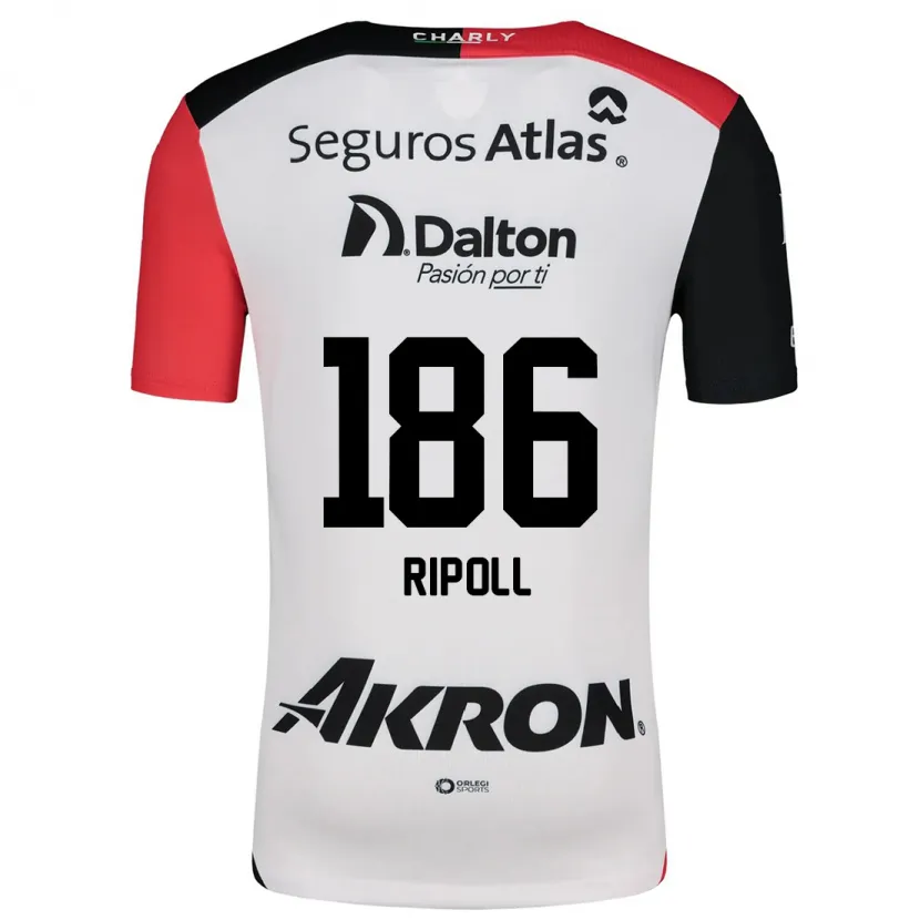 Danxen Criança Camisola Alonso Ripoll #186 Branco Vermelho Preto Alternativa 2024/25 Camisa Brasil