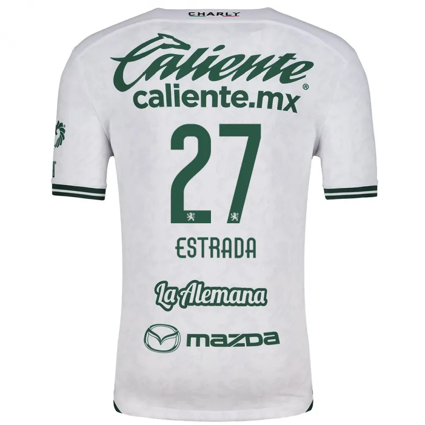 Danxen Criança Camisola Ángel Estrada #27 Branco Verde Alternativa 2024/25 Camisa Brasil