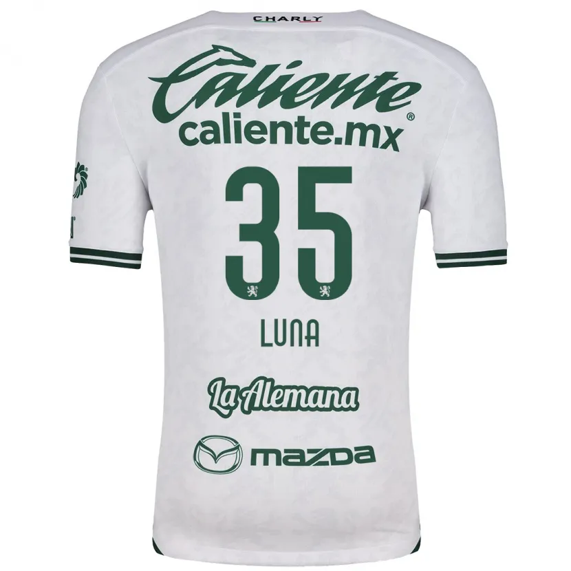 Danxen Criança Camisola Diego Luna #35 Branco Verde Alternativa 2024/25 Camisa Brasil