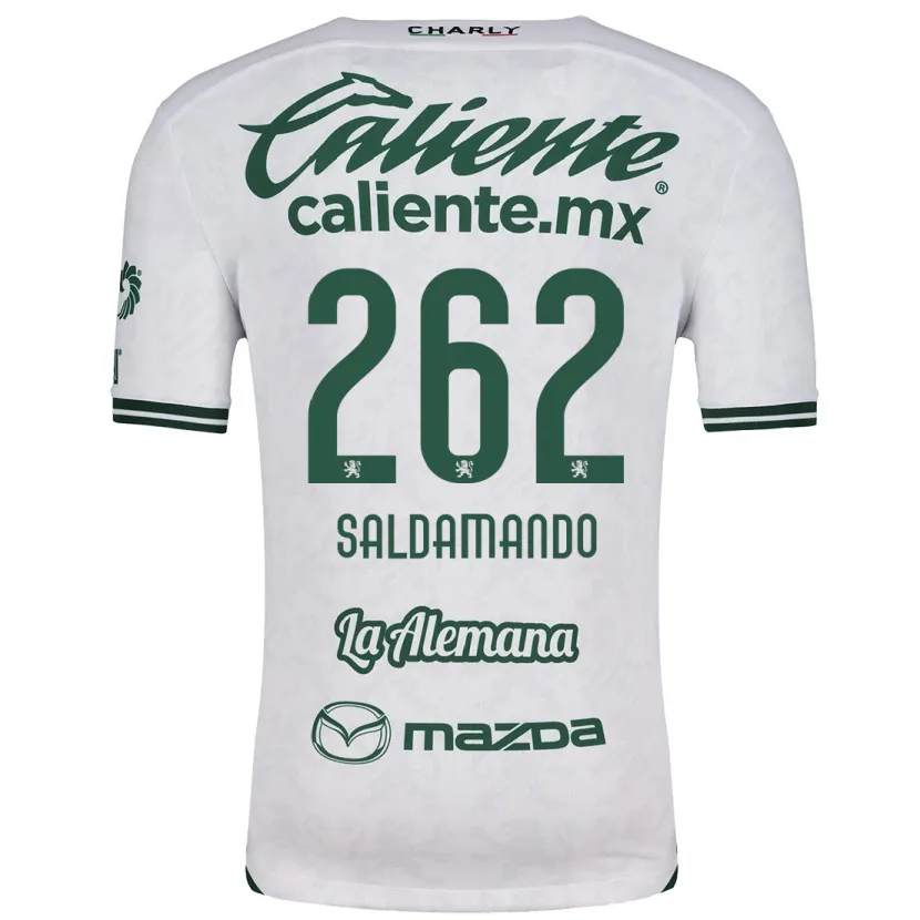 Danxen Criança Camisola José Saldamando #262 Branco Verde Alternativa 2024/25 Camisa Brasil