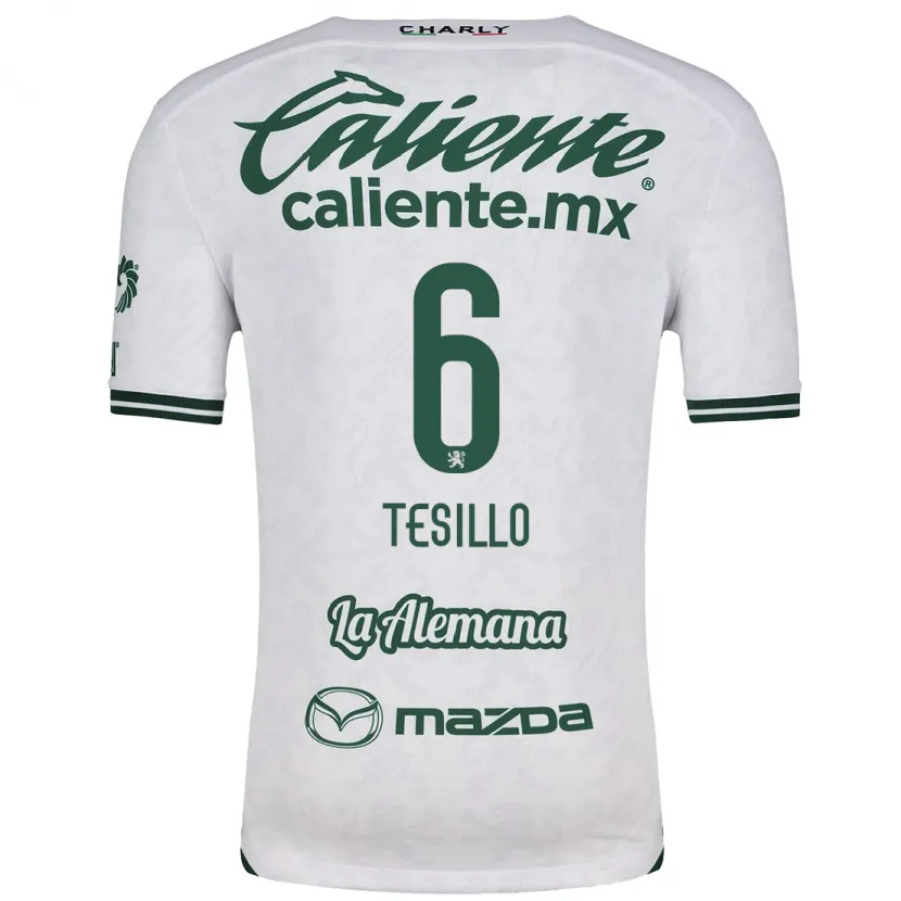 Danxen Criança Camisola William Tesillo #6 Branco Verde Alternativa 2024/25 Camisa Brasil