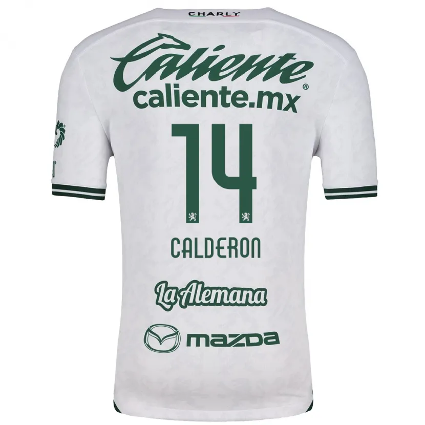 Danxen Criança Camisola Daniela Calderón #14 Branco Verde Alternativa 2024/25 Camisa Brasil