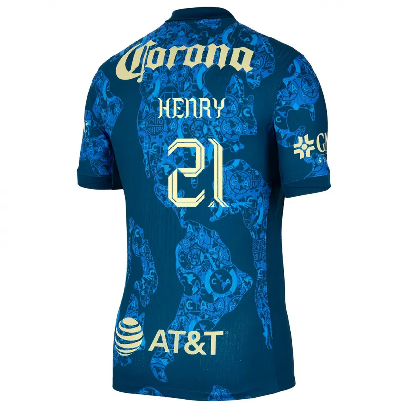 Danxen Criança Camisola Henry Martín #21 Azul Amarelo Alternativa 2024/25 Camisa Brasil