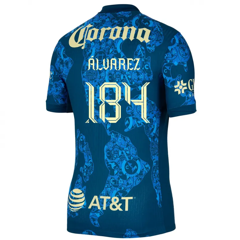 Danxen Criança Camisola Antonio Álvarez #184 Azul Amarelo Alternativa 2024/25 Camisa Brasil