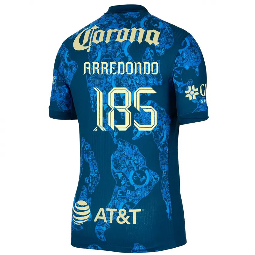 Danxen Criança Camisola Aarón Arredondo #185 Azul Amarelo Alternativa 2024/25 Camisa Brasil