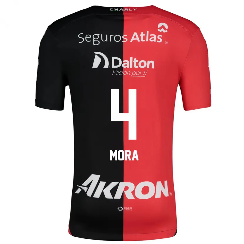 Danxen Homem Camisola Adrián Mora #4 Vermelho Preto Principal 2024/25 Camisa Brasil