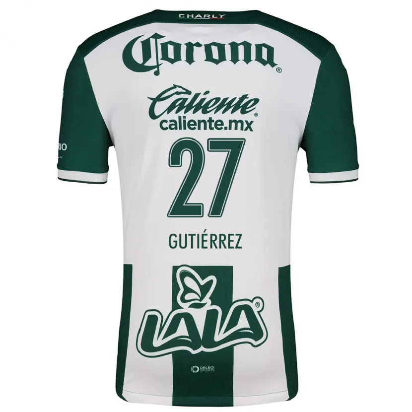 Danxen Homem Camisola Luis Gutiérrez #27 Verde Branco Principal 2024/25 Camisa Brasil
