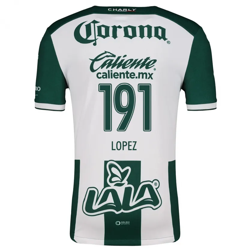 Danxen Homem Camisola Carlos López #191 Verde Branco Principal 2024/25 Camisa Brasil