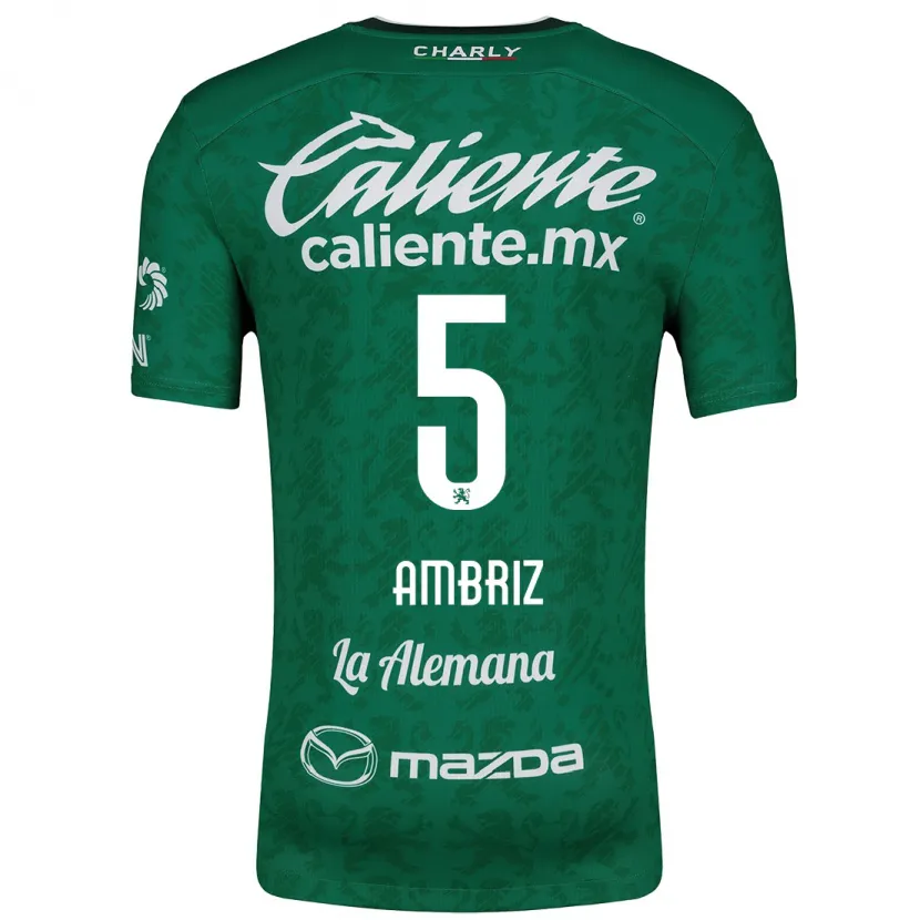Danxen Homem Camisola Fidel Ambríz #5 Verde Branco Principal 2024/25 Camisa Brasil