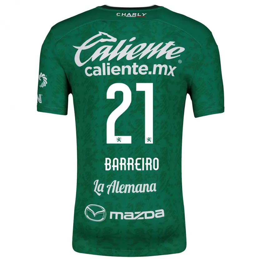 Danxen Homem Camisola Stiven Barreiro #21 Verde Branco Principal 2024/25 Camisa Brasil