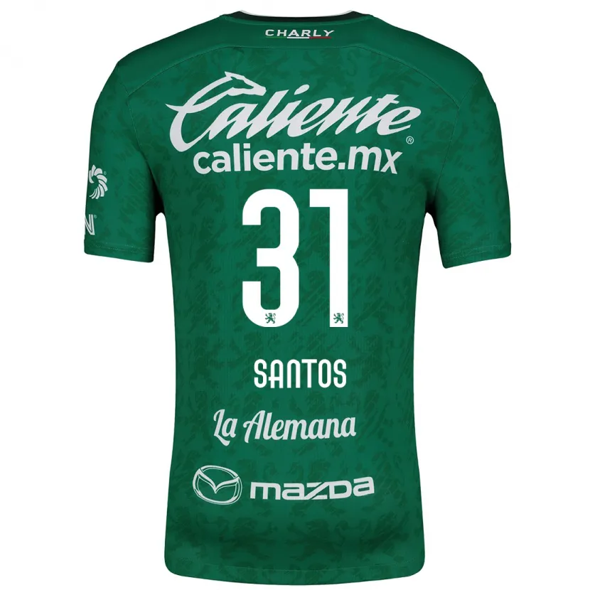 Danxen Homem Camisola Sebastián Santos #31 Verde Branco Principal 2024/25 Camisa Brasil