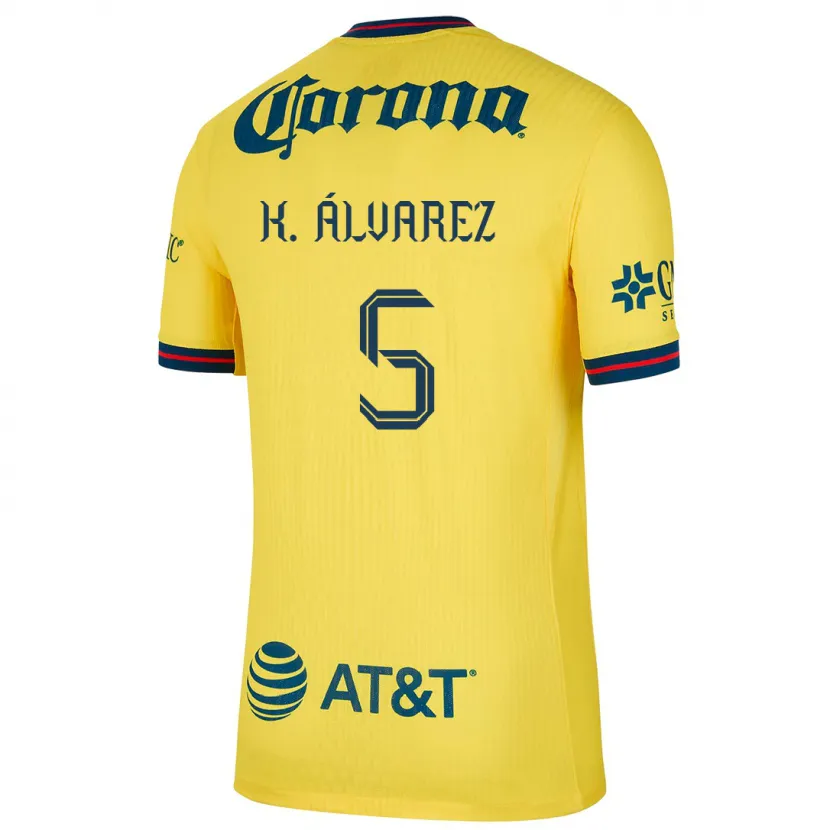 Danxen Homem Camisola Kevin Álvarez #5 Amarelo Azul Principal 2024/25 Camisa Brasil