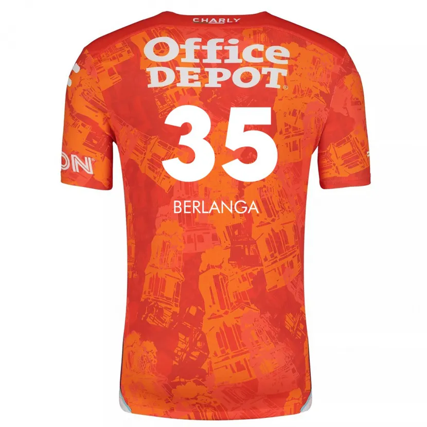 Danxen Homem Camisola Jorge Berlanga #35 Laranja Branco Alternativa 2024/25 Camisa Brasil