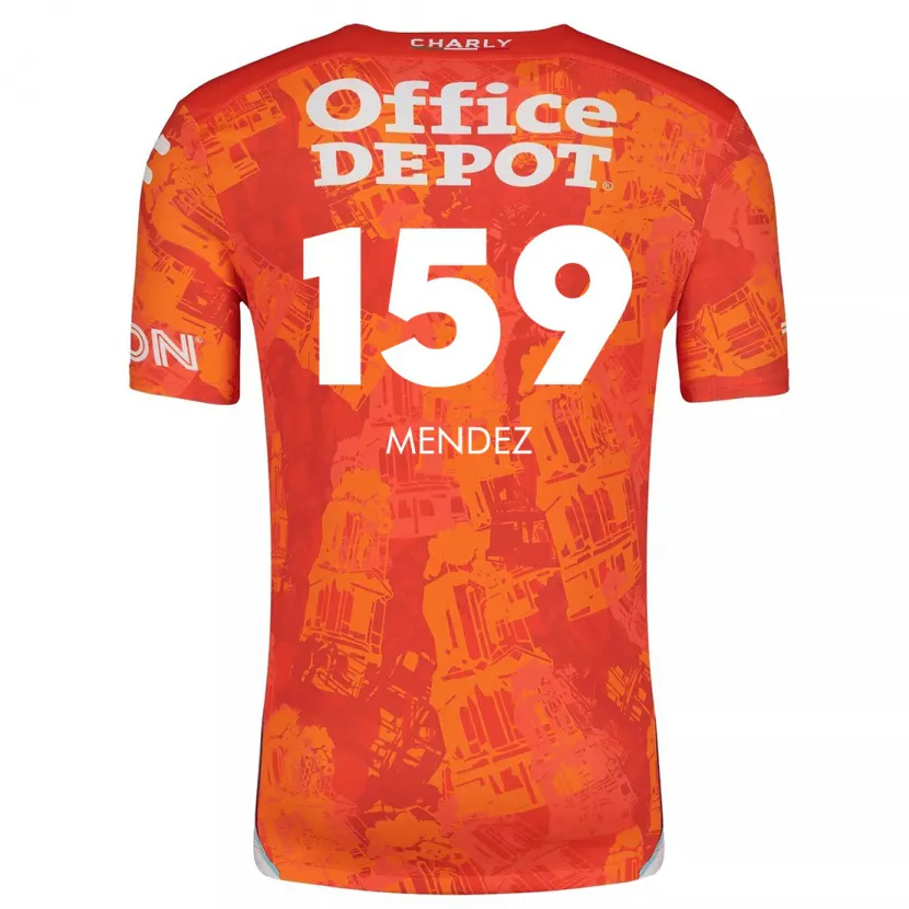 Danxen Homem Camisola Daniel Méndez #159 Laranja Branco Alternativa 2024/25 Camisa Brasil