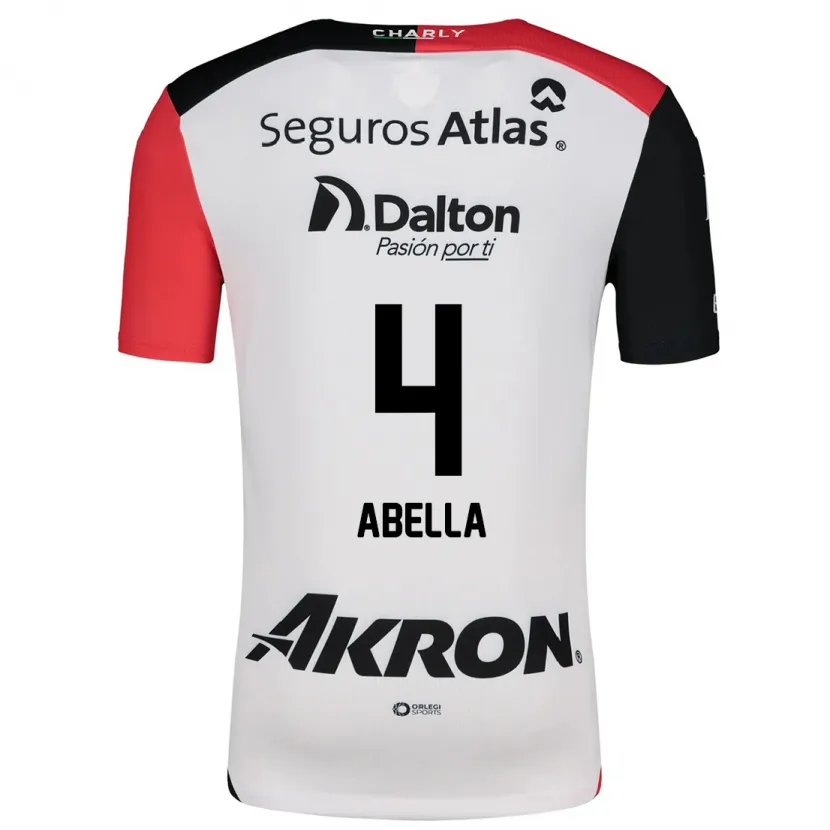Danxen Homem Camisola José Abella #4 Branco Vermelho Preto Alternativa 2024/25 Camisa Brasil