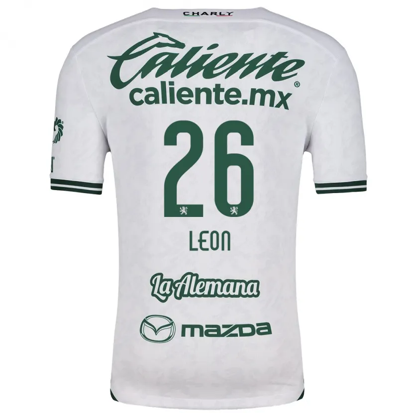 Danxen Homem Camisola Armando León #26 Branco Verde Alternativa 2024/25 Camisa Brasil