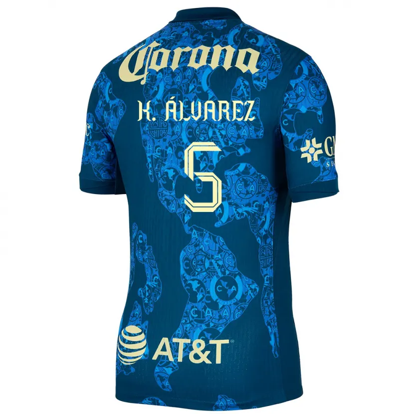 Danxen Homem Camisola Kevin Álvarez #5 Azul Amarelo Alternativa 2024/25 Camisa Brasil