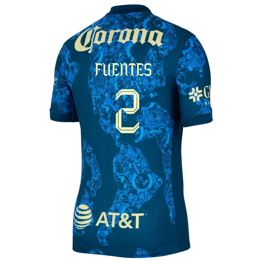 Danxen Homem Camisola Luis Fuentes #2 Azul Amarelo Alternativa 2024/25 Camisa Brasil