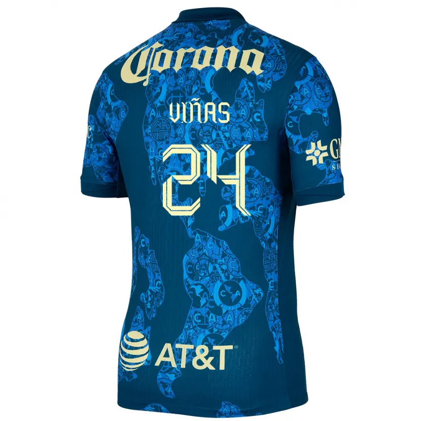 Danxen Homem Camisola Federico Viñas #24 Azul Amarelo Alternativa 2024/25 Camisa Brasil