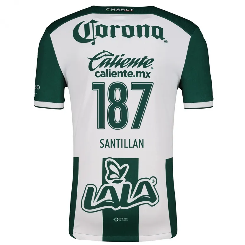Danxen Mulher Camisola Emilio Santillán #187 Verde Branco Principal 2024/25 Camisa Brasil