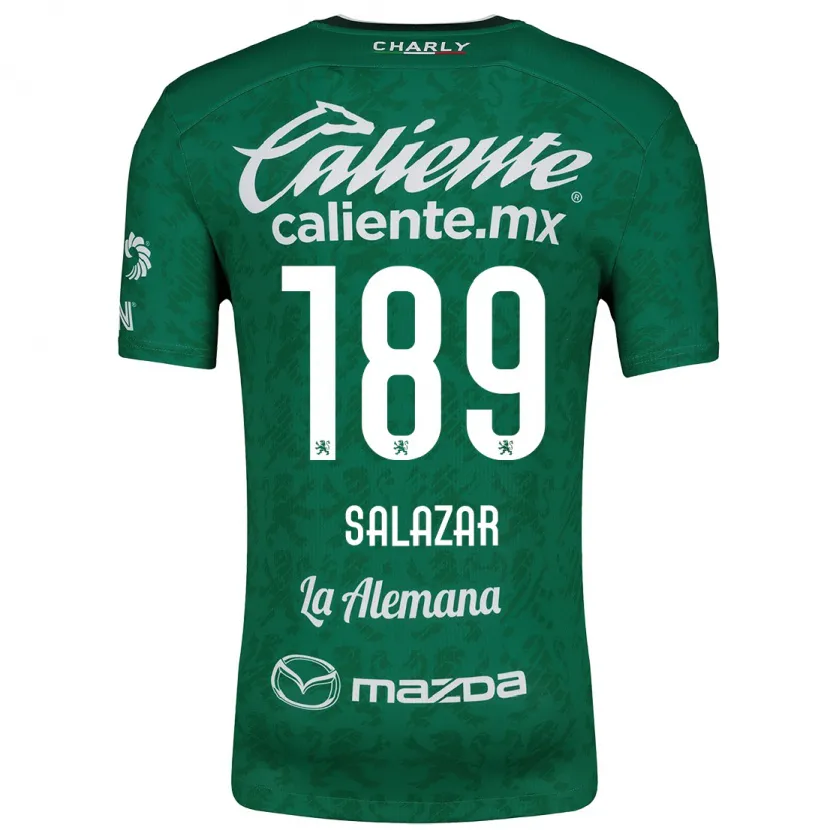 Danxen Mulher Camisola José Salazar #189 Verde Branco Principal 2024/25 Camisa Brasil