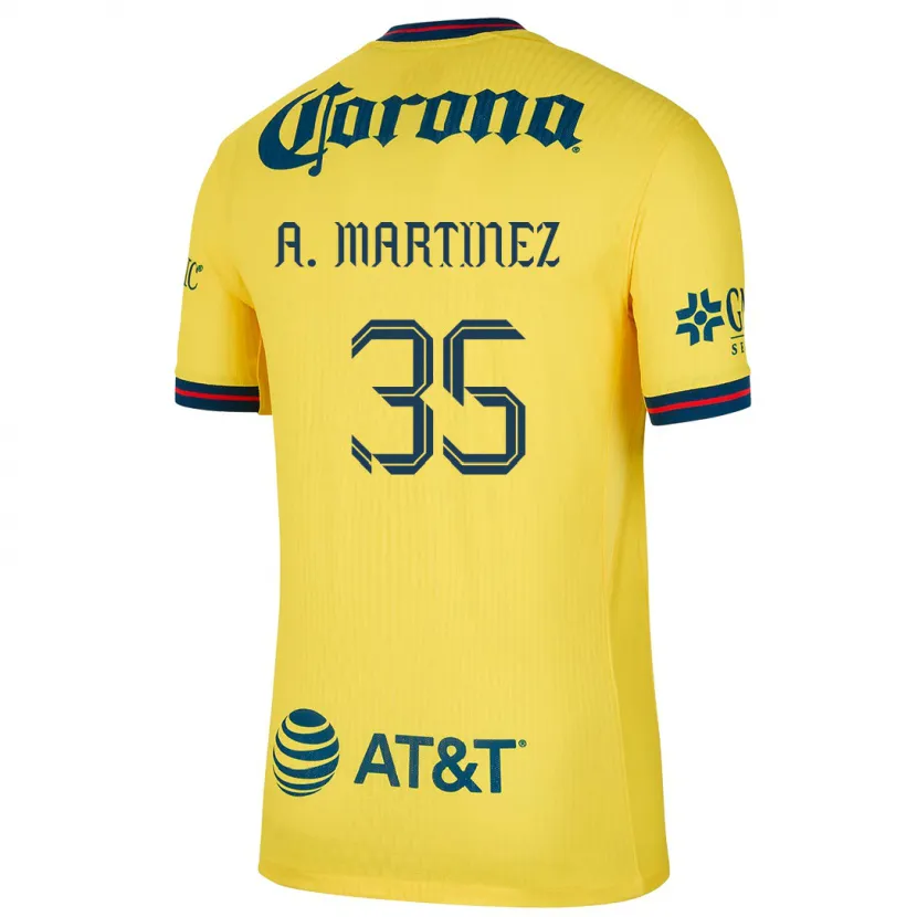 Danxen Mulher Camisola Arturo Martínez #35 Amarelo Azul Principal 2024/25 Camisa Brasil