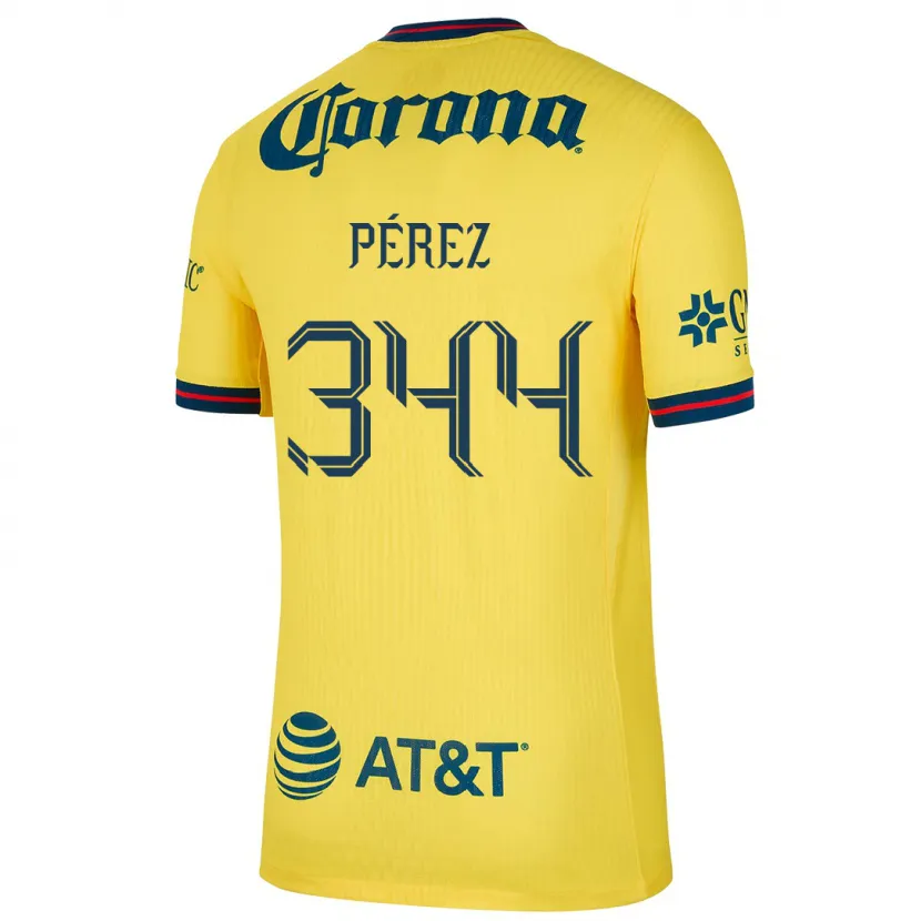 Danxen Mulher Camisola Froylan Pérez #344 Amarelo Azul Principal 2024/25 Camisa Brasil