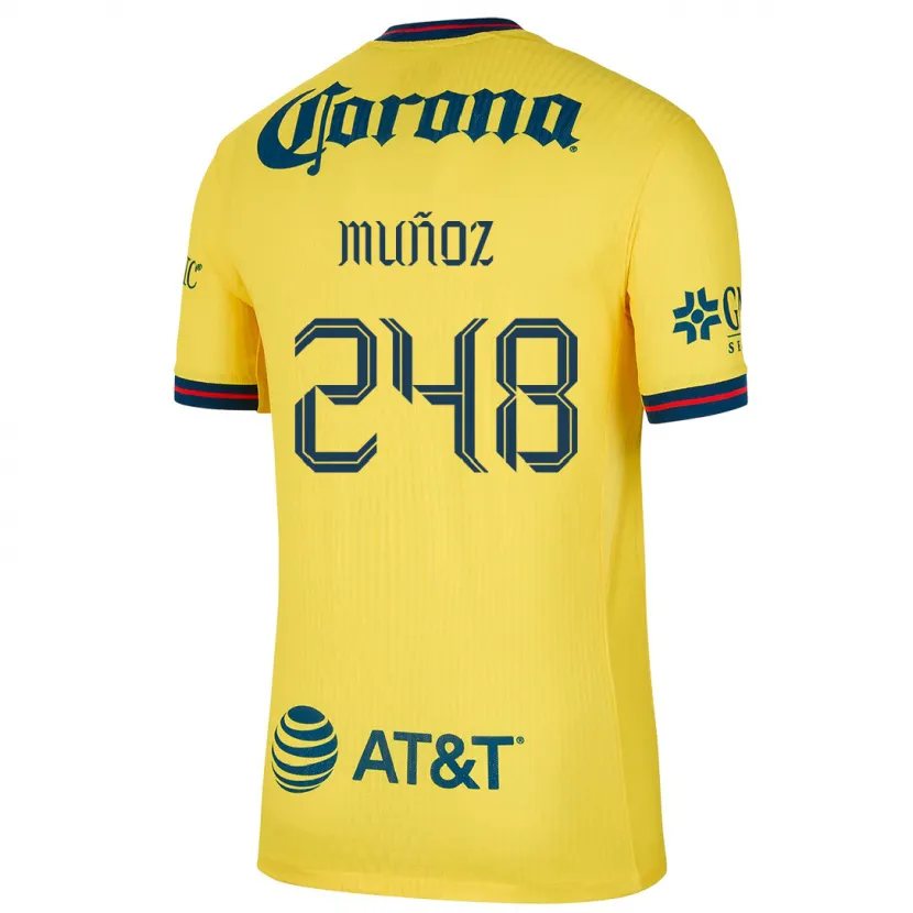 Danxen Mulher Camisola Diego Muñoz #248 Amarelo Azul Principal 2024/25 Camisa Brasil
