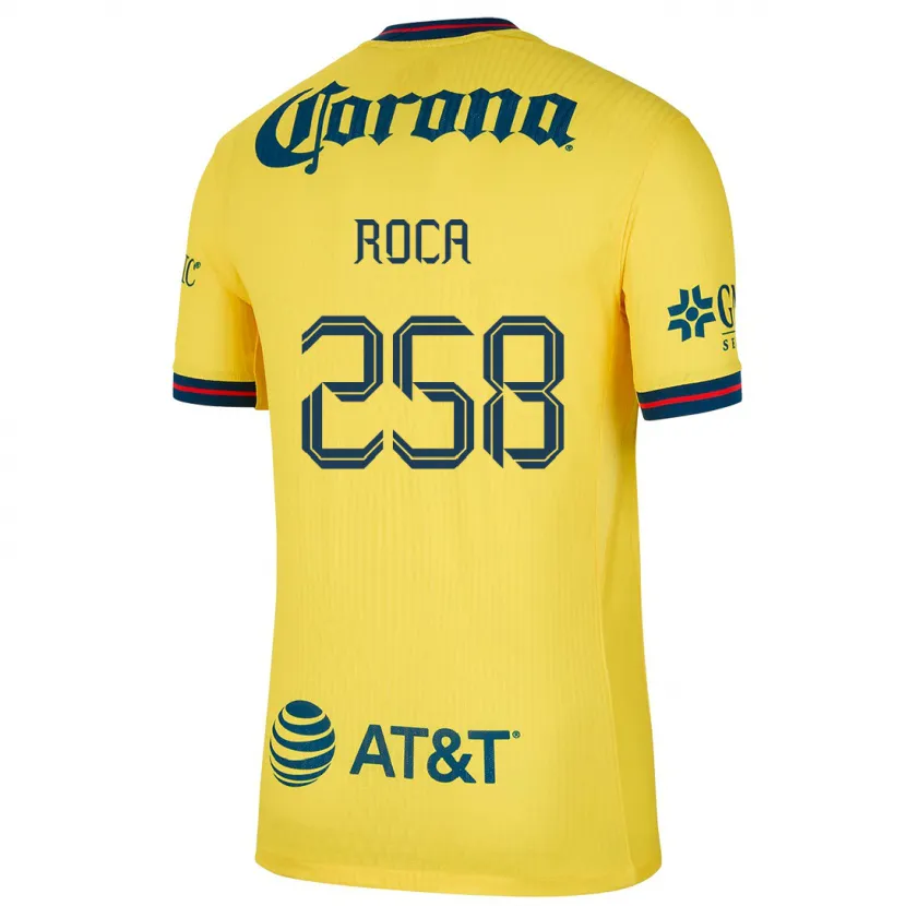 Danxen Mulher Camisola Juan Roca #258 Amarelo Azul Principal 2024/25 Camisa Brasil