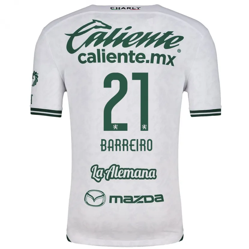 Danxen Mulher Camisola Stiven Barreiro #21 Branco Verde Alternativa 2024/25 Camisa Brasil