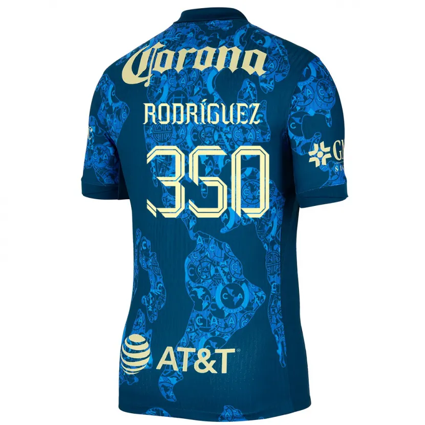 Danxen Mulher Camisola Ángel Rodríguez #350 Azul Amarelo Alternativa 2024/25 Camisa Brasil