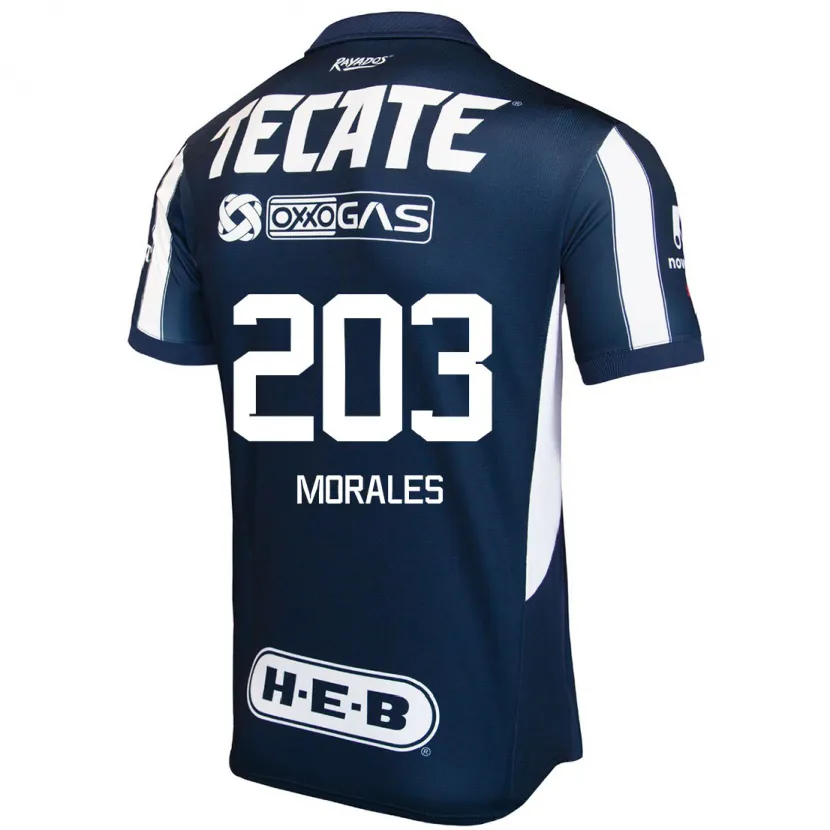 Danxen Criança Camisola Alejandro Morales #203 Azul Vermelho Branco Principal 2024/25 Camisa Brasil