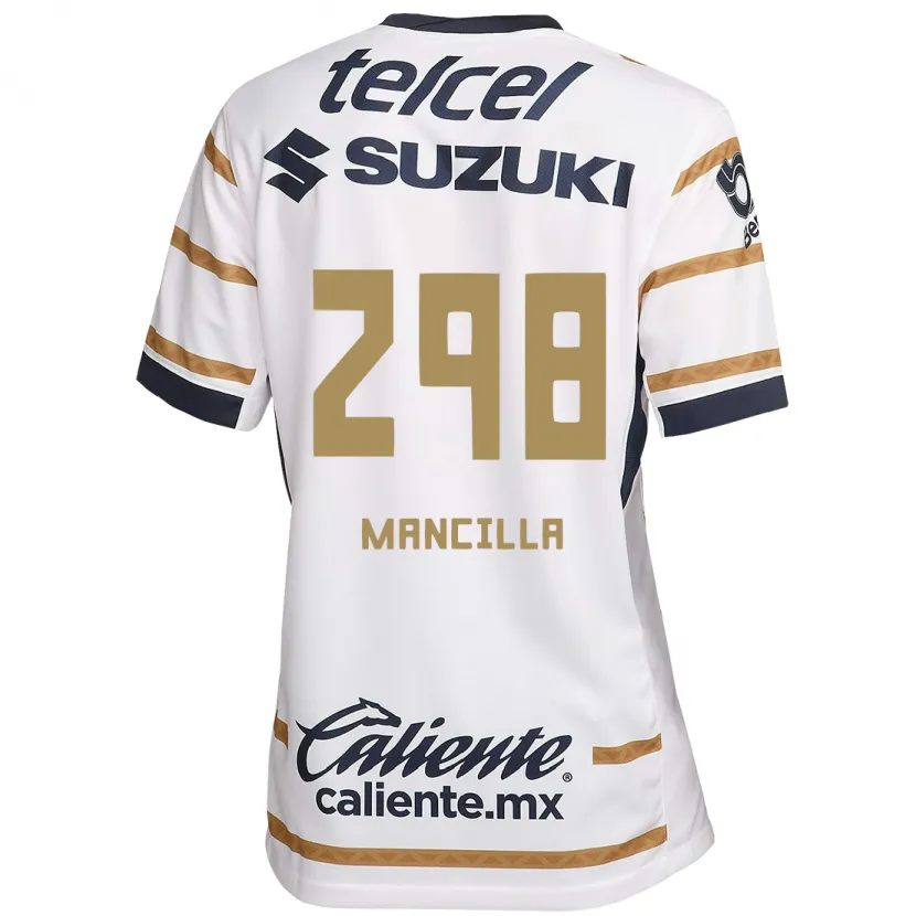 Danxen Criança Camisola José Mancilla #298 Obsidiana Branca Principal 2024/25 Camisa Brasil