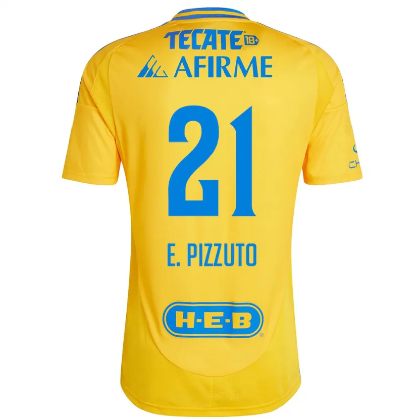 Danxen Criança Camisola Eugenio Pizzuto #21 Ouro Amarelo Principal 2024/25 Camisa Brasil