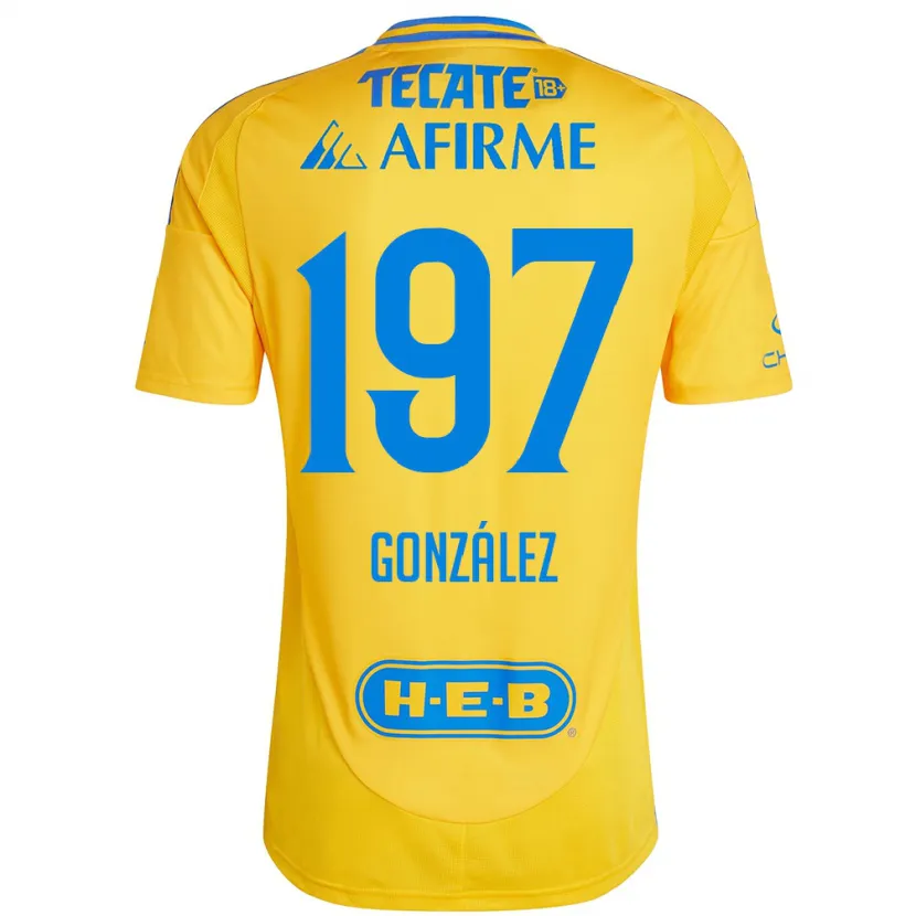Danxen Criança Camisola Germán González #197 Ouro Amarelo Principal 2024/25 Camisa Brasil