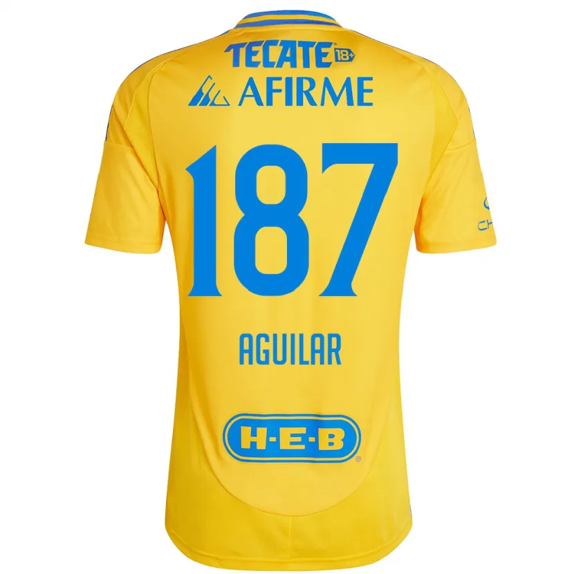 Danxen Criança Camisola Manuel Aguilar #187 Ouro Amarelo Principal 2024/25 Camisa Brasil