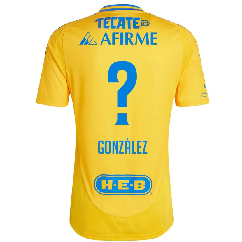 Danxen Criança Camisola Fernando González #0 Ouro Amarelo Principal 2024/25 Camisa Brasil