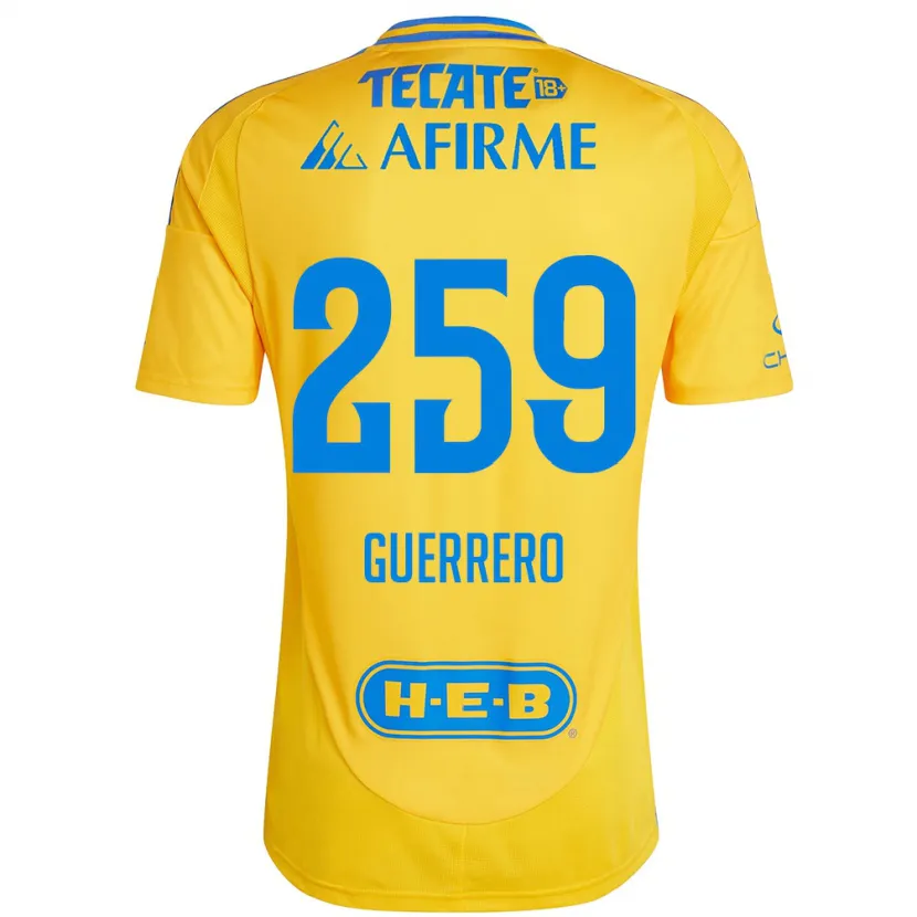 Danxen Criança Camisola Erick Guerrero #259 Ouro Amarelo Principal 2024/25 Camisa Brasil