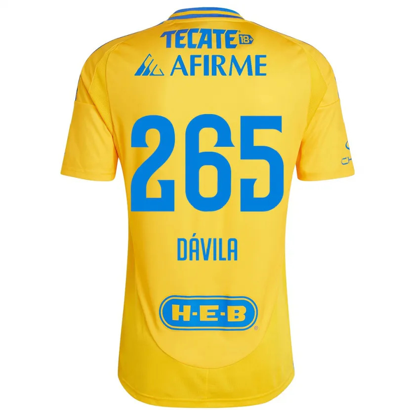 Danxen Criança Camisola Emiliano Dávila #265 Ouro Amarelo Principal 2024/25 Camisa Brasil