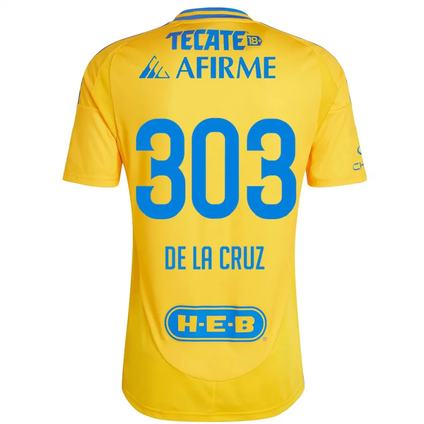 Danxen Criança Camisola Erick De La Cruz #303 Ouro Amarelo Principal 2024/25 Camisa Brasil