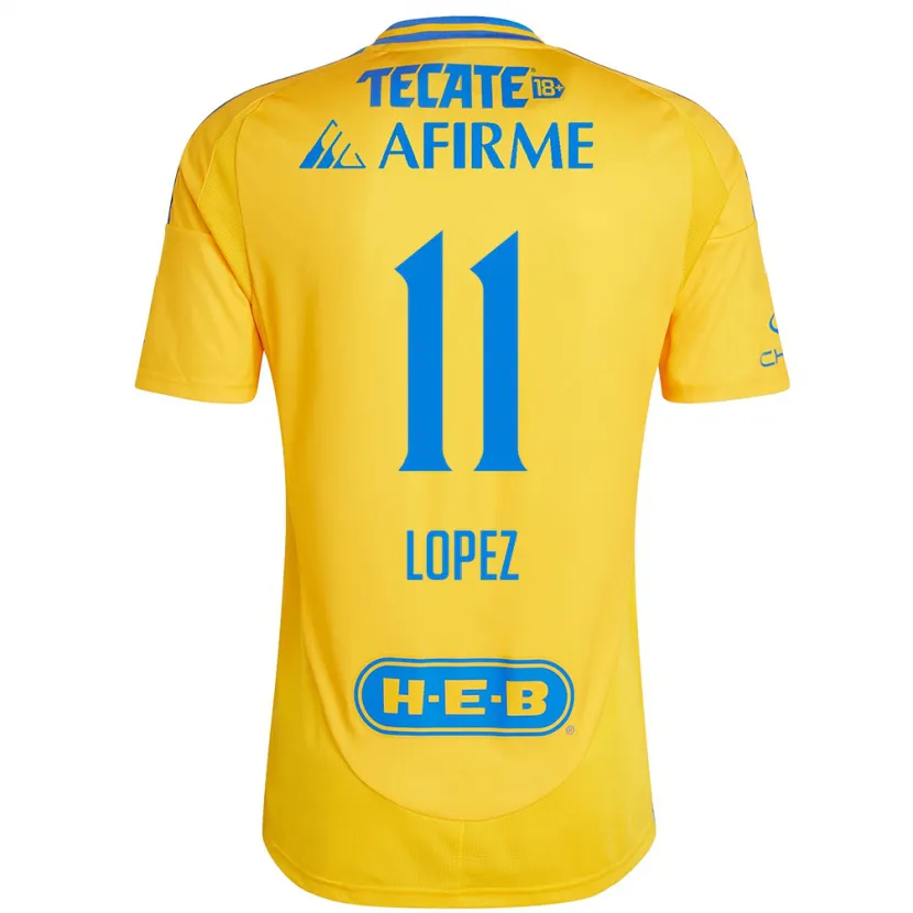 Danxen Criança Camisola Nicolas Lopez #11 Ouro Amarelo Principal 2024/25 Camisa Brasil