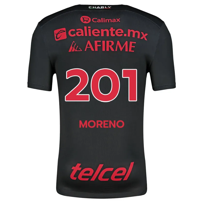 Danxen Criança Camisola Jesús Moreno #201 Preto Vermelho Principal 2024/25 Camisa Brasil