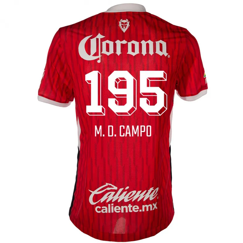Danxen Criança Camisola Arturo Martín Del Campo #195 Vermelho Branco Principal 2024/25 Camisa Brasil