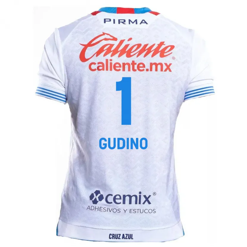 Danxen Criança Camisola Andrés Gudiño #1 Branco Azul Alternativa 2024/25 Camisa Brasil