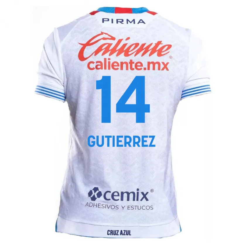 Danxen Criança Camisola Alexis Gutiérrez #14 Branco Azul Alternativa 2024/25 Camisa Brasil