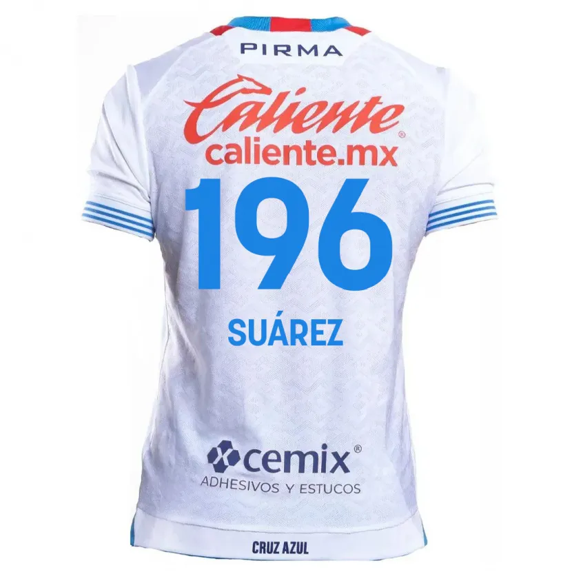 Danxen Criança Camisola Javier Suárez #196 Branco Azul Alternativa 2024/25 Camisa Brasil