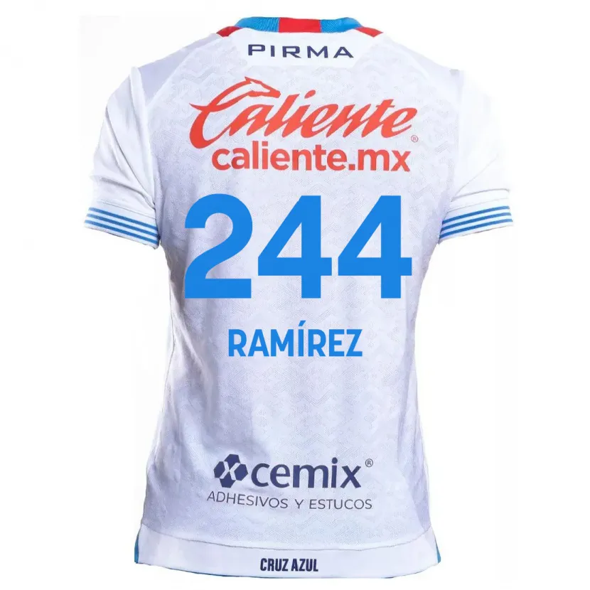 Danxen Criança Camisola Nicolás Ramírez #244 Branco Azul Alternativa 2024/25 Camisa Brasil