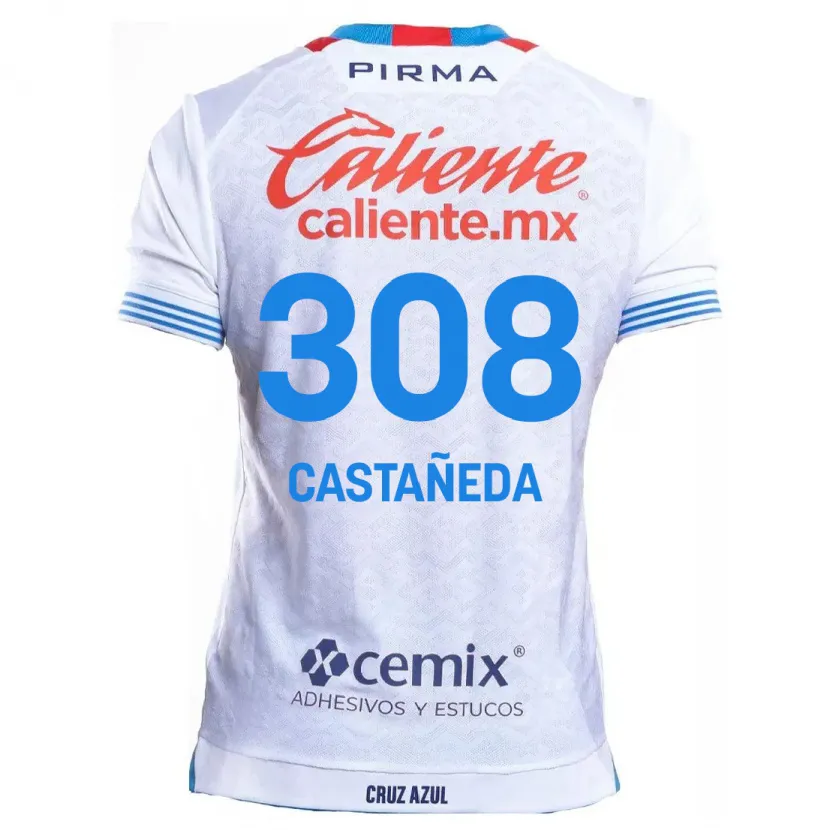 Danxen Criança Camisola Emiliano Castañeda #308 Branco Azul Alternativa 2024/25 Camisa Brasil