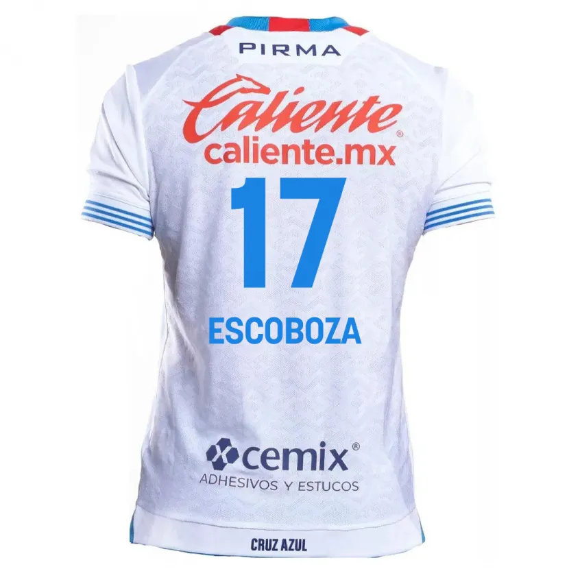 Danxen Criança Camisola Alonso Escoboza #17 Branco Azul Alternativa 2024/25 Camisa Brasil
